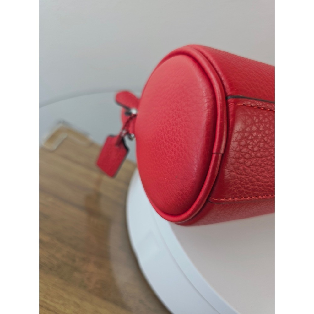 Coach Nolita Mini Barrel Bag Red Pebble Leather Shoulder Handbag Purse - Picture 7 of 12